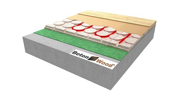 Pavimento a secco radiante su fibra di legno Underfloor
