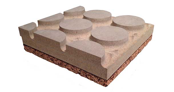 Radiante per pavimento a secco in cementolegno e sughero biondo BetonRadiant Cork