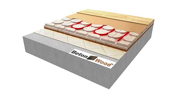 Pavimento a secco radiante BetonRadiant Cork